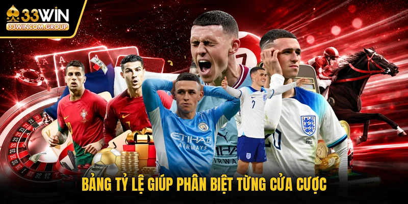 Bảng tỷ lệ giúp phân biệt từng cửa cược
