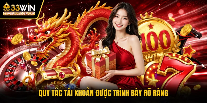 Quy tắc tài khoản được trình bày rõ ràng